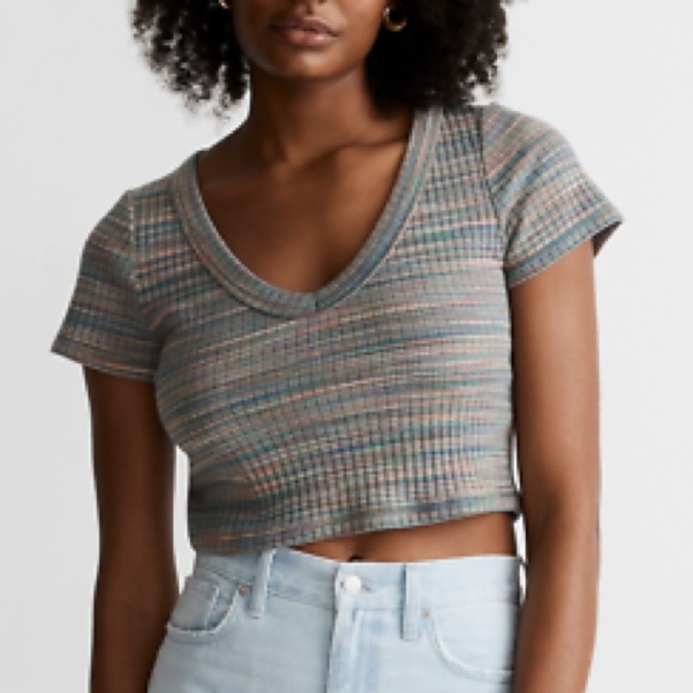 Madewell Multicolor Striped Crop Top
